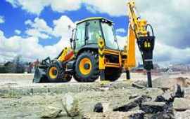 Услуги погрузчика-экскаватора JCB 3CX с гидромолотом