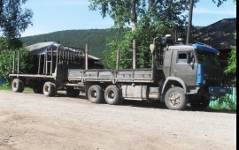 Услуги лесовоза-контейнеровоза c телегой
