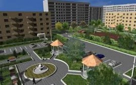 Укладка тротуарной плитки, газоны.