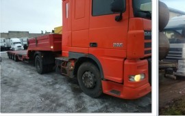Грузоперевозка грузов двумя тралами и шторой