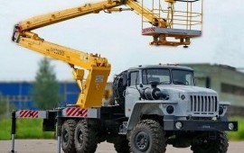 Аренда автовышки 22 метра, двухколенка