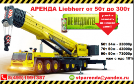 Аренда Liebherr от 50т до 300т