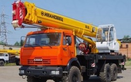 Аренда автокрана на вездеходном ходу, 25 тонн