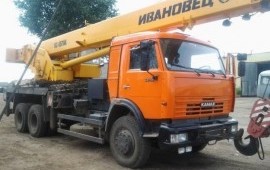 Аренда Автомобильный кран "Ивановец" на шасси КАМА
