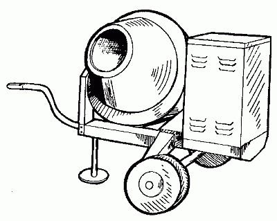 Бетономешалка рисунок карандашом