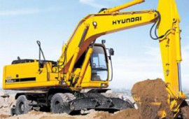 Аренда экскаватор на пневмоходу - Hyundai 200W-7, ковш 1,2ку