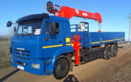 Камаз бортовой 65117 с краном-манипулятором