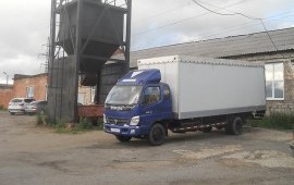 Грузоперевозки а/м FOTON 7т.34 м.куб. длина фургона 64м.высо