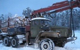 Урал-4320 лесовоз с кму