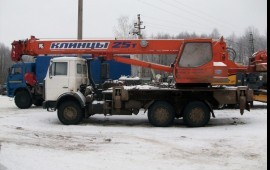 Аренда автокран маз "Клинцы" г/п 25 т стрела 28 м