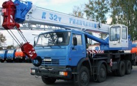 Автокран Галичанин 32 тонн 32 м стрела с гуськом
