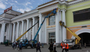 Аренда, услуги автовышки до 45м. Спил деревьев.