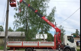 Аренда автовышки 16 метров с краном 5 тонн