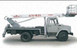 Автовышка телескопическая, вылет стрелы 18м