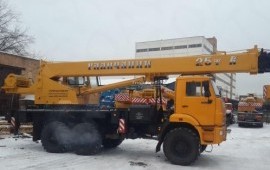 Аренда автокрана 25 тонн, стрела 28