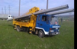Ямобур, Монтаж опор ЛЭП, Автовышка