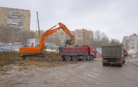 Разработка котлованов, вывоз грунта.