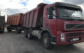 Самосвал вольво с прицепом