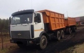 Грузоперевозки МАЗ с прицепом услуги самосвал