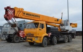 Аренда услуги автокрана 50т 34м стрела