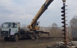 Ямобур на автокране. Услуги, аренда, заказ.