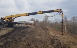 Ямобур на автокране. Услуги, аренда, заказ.