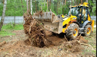 Уборка территорий техникой. Спил, выкорчевка