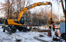 аренда колесный экскаватор с грейфером в Москве