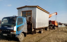 Перевозка гаражей и павильонов. Манипулятор.