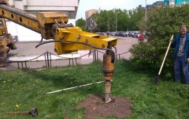 Услуги ямобура- вездехода. Монтаж винтовых свай.