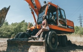 Услуги экскаватора колёсного Doosan ковш 1м3