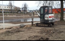 Мини экскаватор аренда. Услуги спецтехники.