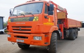 Бортовой кран манипулятор на базе КАМАЗ-43118