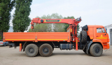 Бортовой кран манипулятор на базе КАМАЗ-43118 в Липецке