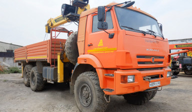 Бортовой кран манипулятор на базе КАМАЗ-43118 в Липецке