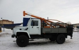Услуга ямобур с краном БКМ-317-01 аренда