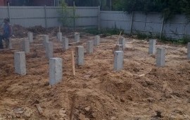 Фундамент на забивных жб сваях, сваебой