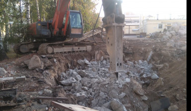 Аренда экскаватор hitachi с гидромолотом