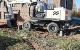 Аренда экскаватора колесного полноповоротного 1куб