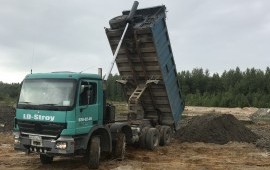 Самосвал аренда. Песок, щебень, земля плодородная