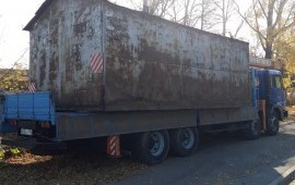 Кран- манипулятор 18тн. Перевозка гаражей.
