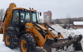 Аренда экскаватора-погрузчика. Планировка Погрузка