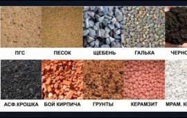 Песок, щебень, чернозем и т.д.