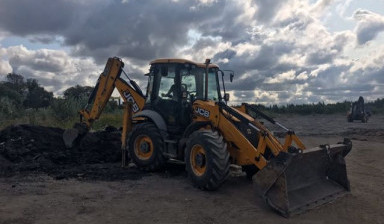 Экскаватор-погрузчик аренда. Земляные работы. terex