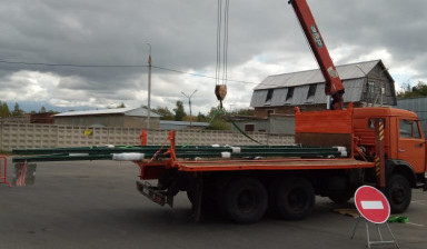 Кран- манипулятор, самосвал. Перевозка. unic