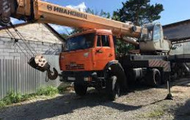 Услуги автокранов 25 тонн 22м,31м+ гусек 9м