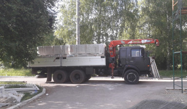 Камаз с манипулятором. Перевозка, погрузка грузов.
