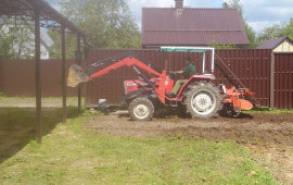 Вспашка почвы фрезой, устройство газона