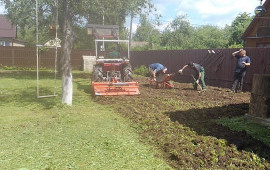 Вспашка почвы фрезой, устройство газона