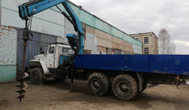 Ямобур на базе урал. Бурение под фундамент, ЛЭП